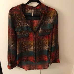 Multi colored long sleeve blouse
